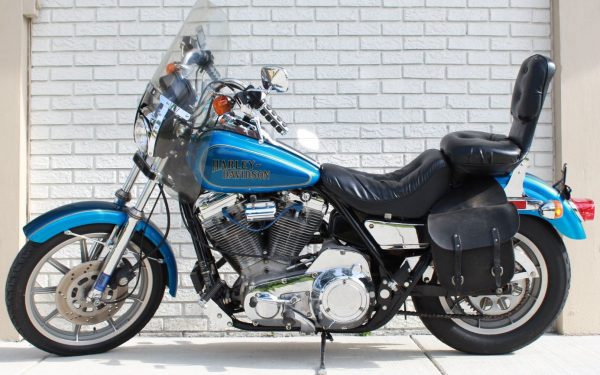 Blue Harley-Davidson Motorcycle